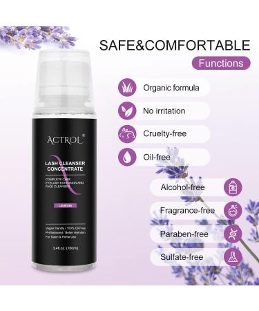 Eyelash Cleanser Concentrate 100ml Lavender Professional Lash Shampoo Foaming Cleanser DIY Paraben & Sulfate Free Non-lrritating Wash for Extensions Lashes with Salon Home Care-Makes 10 Bottles Lavender 1 count (Pack of 1) - Buy Online on SooperMarket.com
