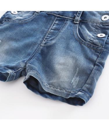 KIDSCOOL SPACE Big Ripped Denim Shortalls 6-7 Years Blue-1922 for Little Girls - Buy Online on SooperMarket.com