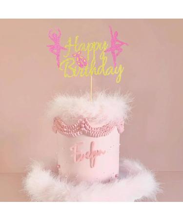Arthsdite 1Pc Ballet Happy Birthday Cake Topper Ballerina Girl Dancing Cake Supplies Ballerina Girl's Birthday Party Decorations Ballet Dancer Cake Topper M - Buy Online on SooperMarket.com