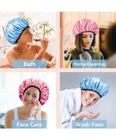Auban Adjustable Extra Large Shower Cap for Women - Reusable Waterproof Hair Cap in 3 Colors - Buy Online on SooperMarket.com