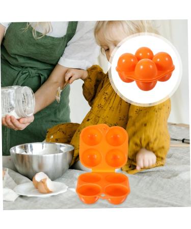 Mikikit Portable Egg Carriage 2pcs 4-compartment Egg Box Refrigerator Kitchen Egg Container Reusable Plastic Storage Organizer - Buy Online on SooperMarket.com