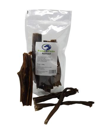 Food4Pets Deer Skin Dog Treats 200g - grain-free dog chew snack made from 100% deer skin game meat 200 g (1 pack)