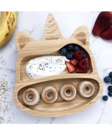 Nohla Luna The Unicorn Bamboo Baby Weaning Suction Plate - Spill-Proof 100% Bamboo & FDA Silicone - Pink - Ideal from 6 Months - Buy Online on SooperMarket.com