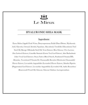 Le Mieux Hyaluronic Shea Mask - Hydrating Cream for Dry & Mature Skin - 2 oz / 60 ml - Buy Online on SooperMarket.com