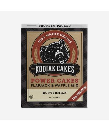 Kodiak, Power Cakes Buttermilk Flapjack & Waffle Mix, 20 oz per count, 3 Count 1.25 Pound (Pack of 3)