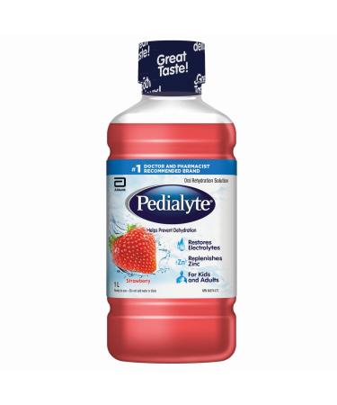 Pedialyte Electrolyte Oral Rehydration Solution Strawberry 1-L Bottle