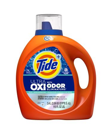 Tide Ultra OXI with Odor Eliminators Liquid Laundry Detergent 63 oz. For Visible and Invisible Dirt