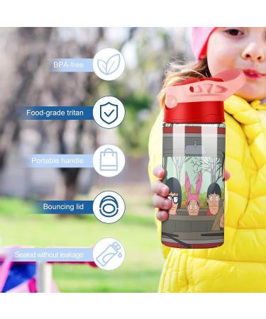 Bob's Drive Burgers Kids Water Bottle | Vacuum Insulated Stainless Steel 500ml Cup with Straw | Toddler Thermos in Pink Style - Buy Online on SooperMarket.com