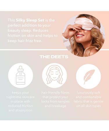SACHEU Silky Sleep Set - Vegan Silk Pillowcase Set with Scrunchies and Eye Mask - Pink - Buy Online on SooperMarket.com