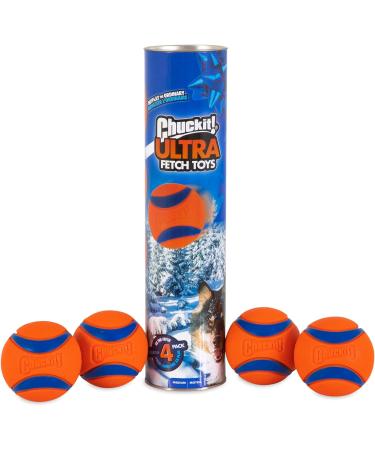 Chuckit! Ultra Rubber Dog Balls 4 Pack | Dog Balls Indestructible Dog Toys Indestructible Dog Ball Compatible with Chuck It Dog Ball Launcher 18M Tennis Ball Launcher | Dog Toy Balls For Dogs Medium 4 Pack Medium - Buy Online on SooperMarket.com