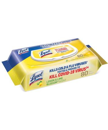 LYSOL Disinfecting Wipes - Lemon & Lime Blossom Flatpack 80 ct. (Pack of 1)