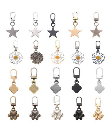Zipper zipper 20 pieces of zip pendant metal zip zipper replacement 5 colors zipper repair set for jackets case boots