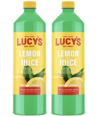 Lucys Family Owned - Lemon Juice, 32 oz. Bottle (Pack of 2)
