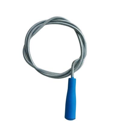 FREDY Blue Plastic Grip Snake Spring Pipe Rod Sink Drain Cleaner Unblocker 63"