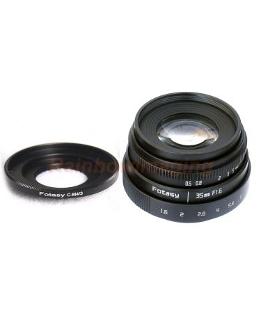 Fotasy 35mm f1.6 APSC Lens, C to m43 Adapter, MFT Micro 4/3 35 mm Prime Lense, Compatible with Panasonic GH5 GX7 GX8 GX9 GX850 G90 G91 G95 G100 Olympus E-M1 E-M5 E-M10 I II III E-PM2 E-PM1 Pen-F E-M1X 35mm APS-C