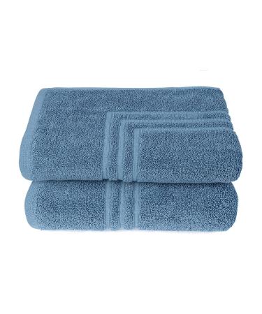Maurahome - 2 -pack bath in front of the bathroom terry shower rack 100% cotton bathing mat 50x70cm bathroom carpet blue bathroom predeters slip -resistant bathroom carpet quick -drying shower rack 2 bathing mat blue