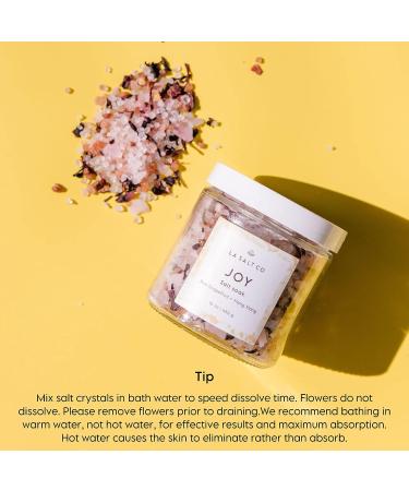 La Salt Co Joy Aromatherapy Bath Salt Soak | Pink Grapefruit & Ylang-Ylang Essential Oil | Energizing, Rejuvenating, Mood-Balancing | 16 oz - Buy Online on SooperMarket.com