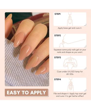 Makartt Poly Nail Gel 50ML Nude Nature Puce Nail Extension Gel Builder Nail Gel Trendy Nail Art Design Nail Extension Gel Salon Nail Easy DIY - Buy Online on SooperMarket.com