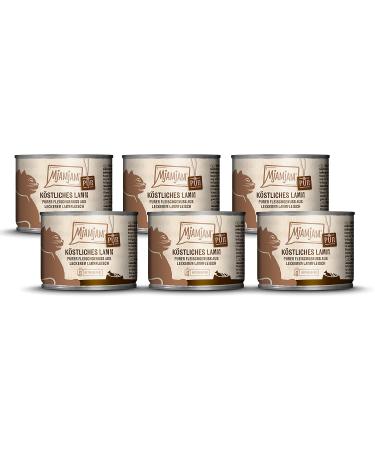 Mjamjam - Premium wet food for cats - pure meat enjoyment - Pure delicious lamb 6 Pack (6 x 200 g) grain free with extra meat lamb 200 g (6 Pack)