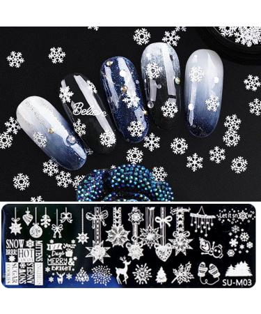 6Pcs Christmas Nail Stamp Plates Set with Various Patterns Snowflake Elk Santa Claus Christmas tree DIY Print Manicure Salon Design Perfect Christmas Nail Decoration for Professional DIY Salon - Buy Online on SooperMarket.com
