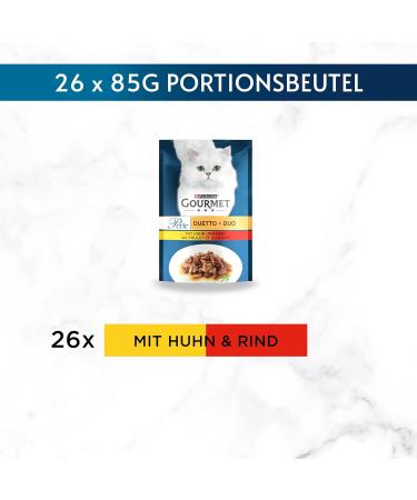 Gourmet Perle Duetto Wet Cat Food - Chicken & Beef 26 Pack (26 x 85g) | Premium International Shipping - Buy Online on SooperMarket.com