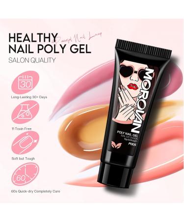Morovan Poly Gel Nail Kit with 48W LED Lamp - 8 Pcs 0.5oz Poly Gel Set for Nail Extension - 33 Piece Nail Art Supplies - Buy Online on SooperMarket.com