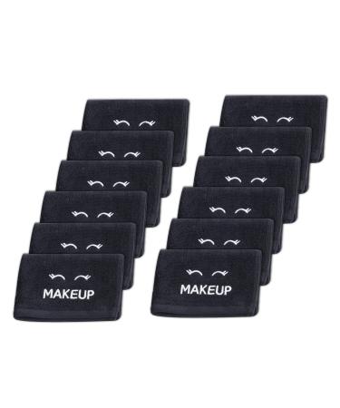 Bleach Safe Black Makeup Towels - 12 Pack | Ultra Soft Cotton Face Washcloths - Buy Online on SooperMarket.com