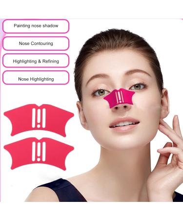 Nose Shadow Template & Silicone Contour Tool Set for Makeup | Rose Red Eyebrow & Beauty Applicator - Buy Online on SooperMarket.com