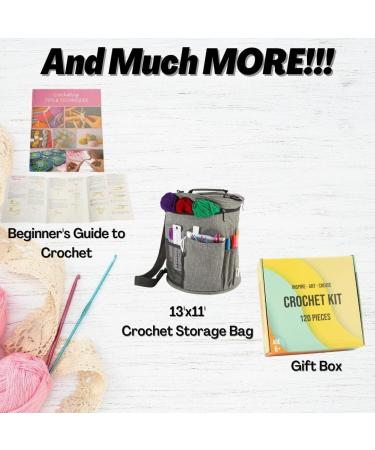 Premium 120pc Crochet Kit for Beginners - Yarn, Hooks, Tools, Storage Bag, Scissors - Purple - Kids & Adults - Buy Online on SooperMarket.com