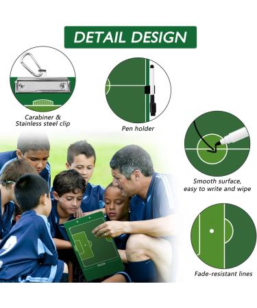 LEAP Soccer Clipboard Double Sided Design Premium Dry Erase Coaching Board Soccer Tactics Board for Coaches with Dry Erase Marker Pen Carabiner and Pen Holder - Buy Online on SooperMarket.com