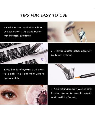 144PCS 3D False Eyelashes D Curl Natural Look Individual Cluster Lashes - Reusable Fluffy Soft DIY Extensions Mix 10-16MM - Buy Online on SooperMarket.com