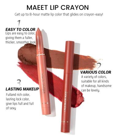 6Pcs HANDAIYAN Rotating Matte Lip Crayon Set B with Built-In Sharpener - Buy Online on SooperMarket.com