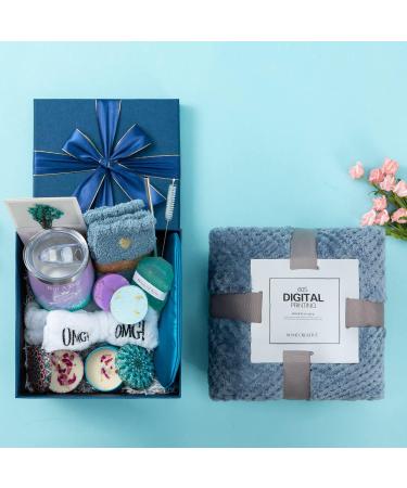 Spa Gift Set for Women | Birthday, Get Well, Thank You Care Package | Relaxing & Unique Gift Basket Idea for Mom, Wife, Sister, Friend, Daughter | Blue - Buy Online on SooperMarket.com
