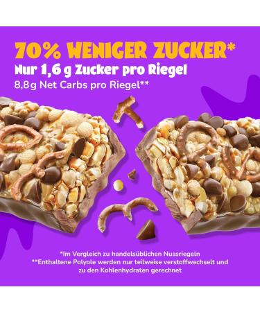 AHEAD Cereal Nut Bars 70% less Sugar* | Chocolate coated Keto Bars 0g added sugar - 12x35g - With Cashew Pretzel & Dark Chocolate - Gluten Free Keto Snacks for Diabetics Cashew Pretzel 12 count (Pack of 1) - Buy Online on SooperMarket.com