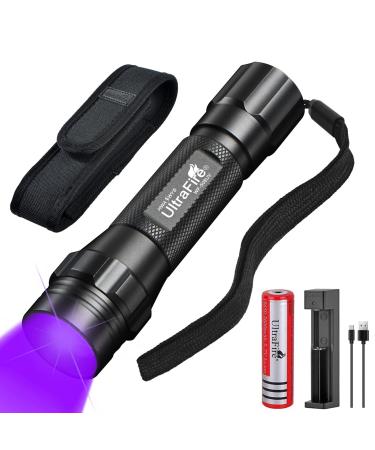ULTRAFIRE UV Torch 395-405nm Blacklight Ultraviolet Light Single Mode Zoomable UV Flashlight for Pet Stains Urine Resin Curing Currency Scorpion