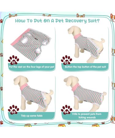 Zuimei Dog Surgery Recovery Suit Striped Dog Surgical Recovery Suit Anti-licking Dog Post Surgery Bodysuit Dog Recovery Shirt Dog Onesie Vest For Wound Protection E-Collar Alternative(Green S) pink green S - Buy Online on SooperMarket.com