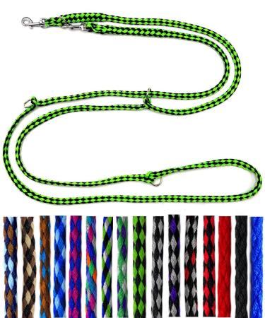 Dog linen Small dogs up to 15 kg / double line 4-way adjustable 2.40m / 2.80m / 3.50m Fahrleine very light & robust (2.40m 3-speed adjustable black-neon green) 2.40m 3-fold black-Neon green