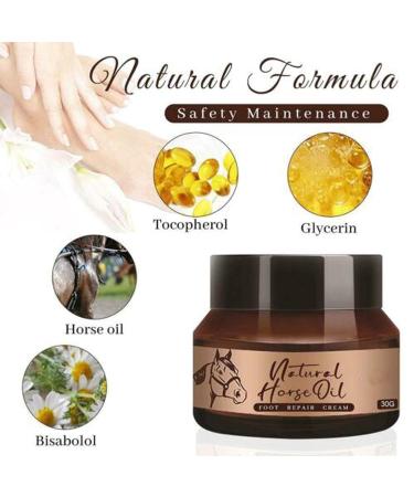 Natural Horse Oil Foot Repair Cream - Anti Cracking Skin Moisturizer for Rough Dry & Cracked Heels - 3PCS for Men & Women - Buy Online on SooperMarket.com