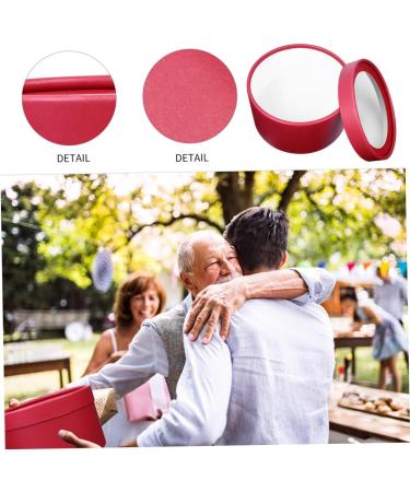 HOMSFOU Candy Jars Boxes round case mini round open the window chic biscuit box Christmas box Christmas container packing box gift box candy box christmas eve max sweets gift candy jar - Buy Online on SooperMarket.com