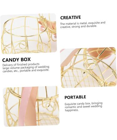 COOLHIYA Bird Cage 2pcs Box Bell Creative Treats Birdcage Wedding Sweets Birthday for Party Shaped Golden 8.3X6.7CM - Buy Online on SooperMarket.com