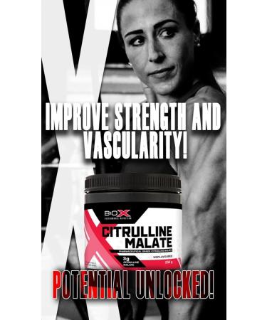 BioX Citrulline Malate Powder | L-Citrulline Nitric Oxide Supplement for Blood Flow Muscle Pumps Muscle Building Endurance | 3g Citrulline Malate per Serving | Unflavoured 85 Servings 250G - Buy Online on SooperMarket.com