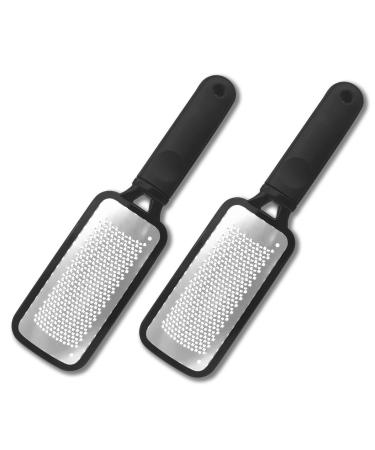 Foot Scrubber 2pcs, Callus Remover for Feet with Stainless Steel, Foot File Set of 2, Pedicure Tools, Foot Scrub Supplies Black