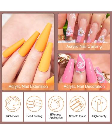 Lavender Violets 12-Colours Acrylic Powder Nail Kit with DIY Art Tools - N963A Sunset Rose Gold - Buy Online on SooperMarket.com