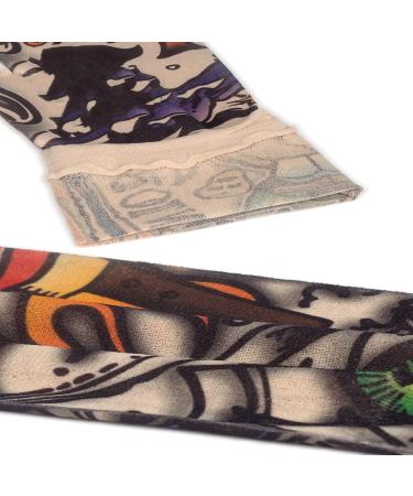 Kirozanny 12pcs Art Fake Temporary Tattoo Sun Protection Compression Arm Sleeves - Random Color - Buy Online on SooperMarket.com