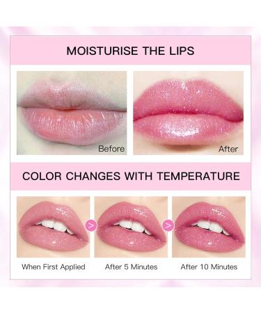 Shop Aderier 3PCS Glimmer Balm - Vegan pH Color Changing Lip Balm & Glitter Confetti | Hydrate & Plump Pink Shimmer Lipstick - International Shipping Available - Buy Online on SooperMarket.com