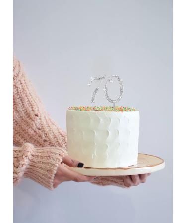 Happy Birthday Cake Topper - Silver Rhinestone Decoration | International Shipping - Buy Online on SooperMarket.com