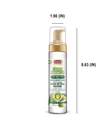 African Pride Olive Miracle Non-Flaking Foam Setting Hair Mousse (3 Pack) Long-Lasting Frizz & Shine Control for Curls Braids Weaves Wigs Waves & Wraps 8.5 oz - Buy Online on SooperMarket.com