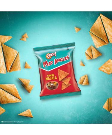 Bingo! Mad Angles Corn-Based Crunchy Chips Perfect for Snacking (Pack Of 4) Delicious Tasty And Twisty Treat Sold By Kidzbuzz (Bingo Mmmmm Masala) - Buy Online on SooperMarket.com