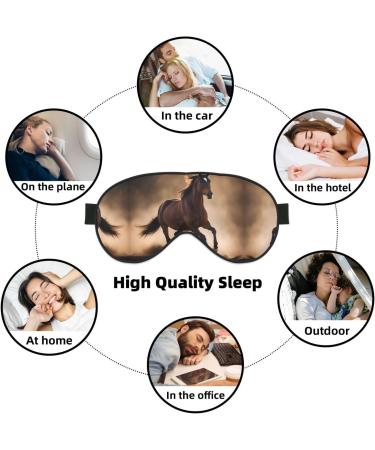 Running Horses Print Ultra-Soft Light-Blocking Eye Mask for Optimal Comfort and Restful Sleep - Buy Online on SooperMarket.com