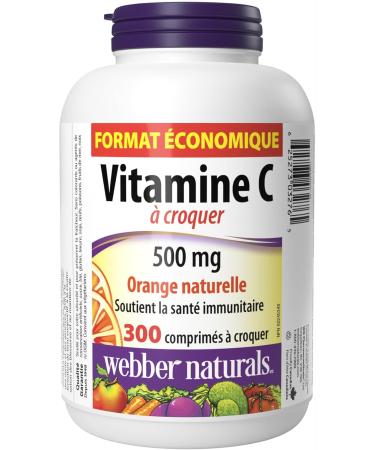 Webber Naturals Vitamin C Chewbale 500 mg 300 Orange Flavour Tablets For Bones Teeth & Vitamin D3 1000 IU 500 Tablets For Healthy Bones Teeth and the Maintenance of Good Health - Buy Online on SooperMarket.com